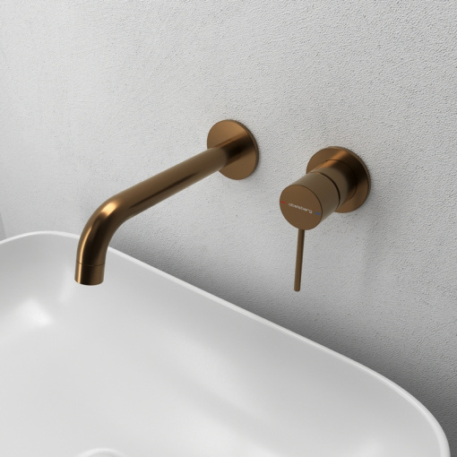 Смеситель для раковины Abelsberg Fluida ERF75105BC из стены, песчаная медь