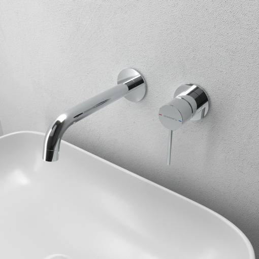 Смеситель для раковины Abelsberg Fluida ERF75105CH из стены, глянцевый хром