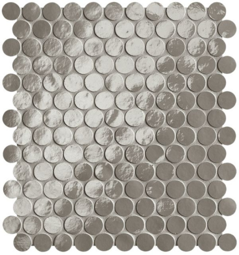 Мозаика Glim Grigio Fumo Round Mosaico Brillante (fROJ)