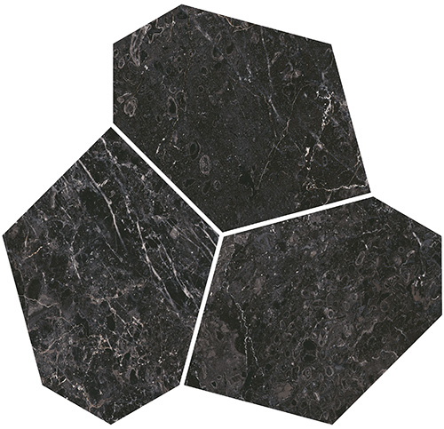 KMD2HID025BR Марсель наборный чёрный глянцевый обрезной 26,5x25,5x0,9 декор