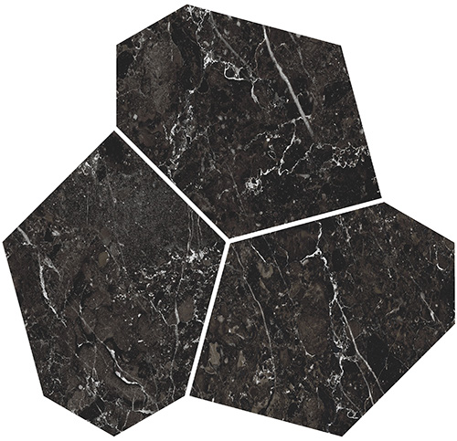 KMD2HID028GR Марсель наборный чёрный матовый обрезной 26,5x25,5x0,9 декор