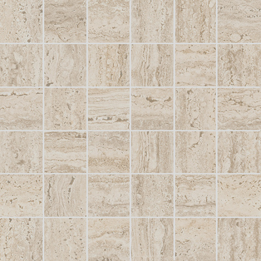 KMD2MSA008GR Про Травертин декор мозаичный бежевый светлый матовый обрезной 30x30x0,9 керамогранит