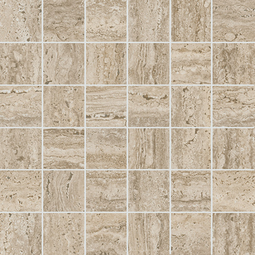KMD2MSA009GR Про Травертин декор мозаичный бежевый матовый обрезной 30x30x0,9 керамогранит