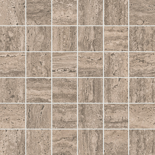KMD2MSA010GR Про Травертин декор мозаичный бежевый тёмный матовый обрезной 30x30x0,9 керамогранит