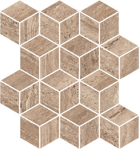 KMD2MSM018BR Про Травертин мозаичный коричневый светлый матовый обрезной 34,5x37x0,9 декор