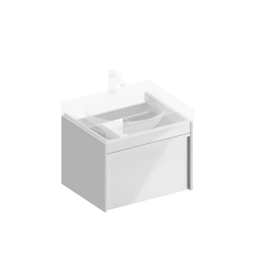 MOD.60.1+1/WHT Тумба MODULA подвесная 60 с ящиком 1+1, белая глянцевая