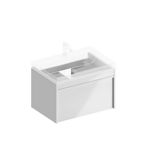 MOD.70.1+1/WHT Тумба MODULA подвесная 70 с ящиком 1+1, белая глянцевая