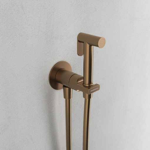 Гигиенический душ со смесителем Abelsberg Object OBF75102BC, песчаная медь
