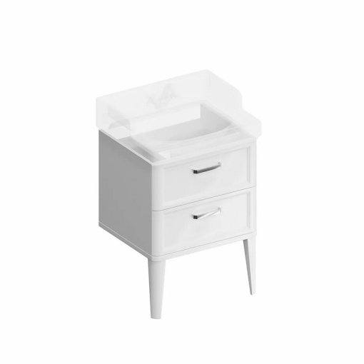 PO.M.60.2/WHT Тумба POMPEI напольная с 2 ящиками 60, белая глянцевая