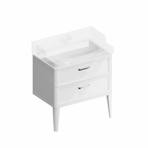PO.M.80.2/WHT Тумба POMPEI напольная с 2 ящиками 80, белая глянцевая