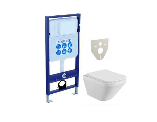 SET AQUATEK ЛИРА (рама AQUATEK Standard INS-0000012(без клавиши и крепежа)+унитаз ЛИРА AQ1155-00 с тонким сиденьем soft-close