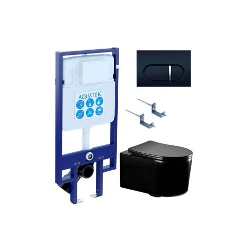 SET AQUATEK МИЯ-MB-045 4в1 (рама AQUATEK Standard INS-0000020+ крепеж KKI-0000002+клавиша KDI-0000045+унитаз AQ2004-MB с тонким сиденьем soft-close фото SET AQUATEK МИЯ-MB-045 4в1 (рама AQUATEK Standard INS-0000020+ крепеж KKI-0000002+клавиша KDI-0000045+унитаз AQ2004-MB с тонким сиденьем soft-close