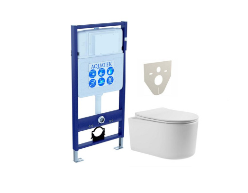 SET AQUATEK МИЯ (рама AQUATEK Standard INS-0000012(без клавиши и крепежа)+унитаз МИЯ AQ2004-00 с тонким сиденьем soft-close