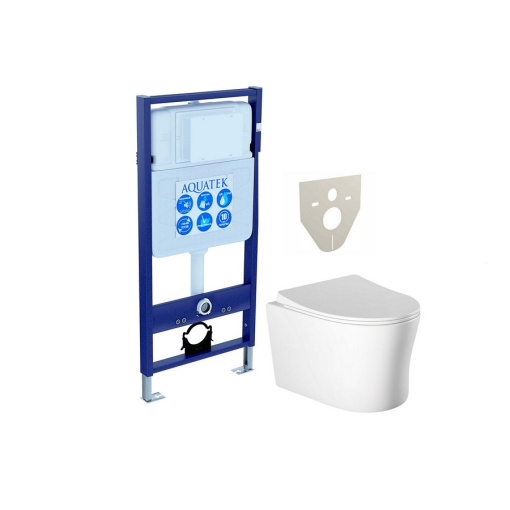 SET AQUATEK НИКА (рама AQUATEK Standard INS-0000012(без клавиши и крепежа)+унитаз НИКА AQ2009-00 с тонким сиденьем soft-close
