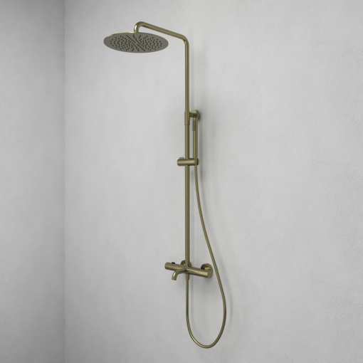 Душевая система Abelsberg Fluida SNS75102BG с термостатом для ванны и душа, королевское золото