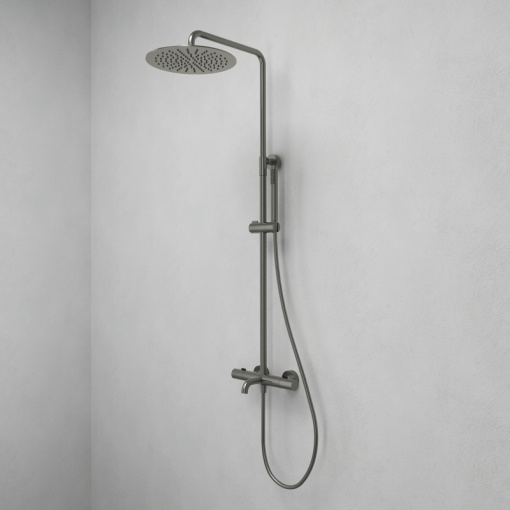 Душевая система Abelsberg Fluida SNS75102BN с термостатом для ванны и душа, титан