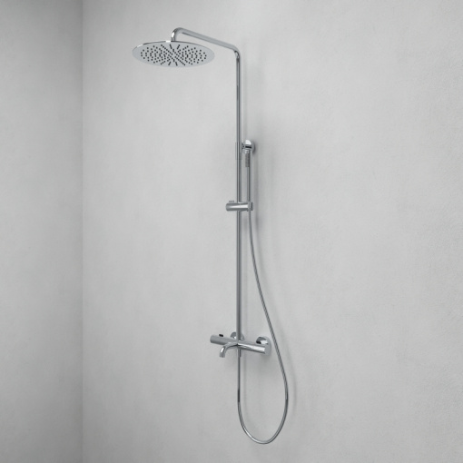 Душевая система Abelsberg Fluida SNS75102CH с термостатом для ванны и душа, глянцевый хром