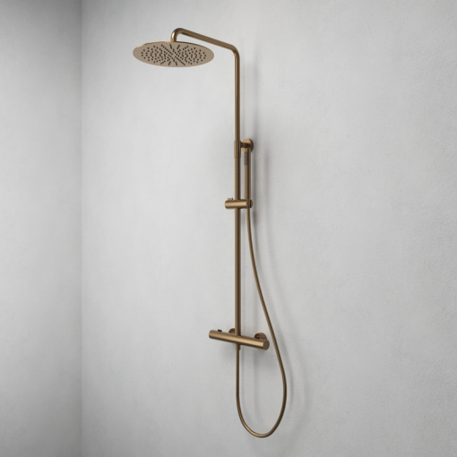 Душевая система Abelsberg Fluida SNS75103BC с термостатом для ванны и душа, песчаная медь