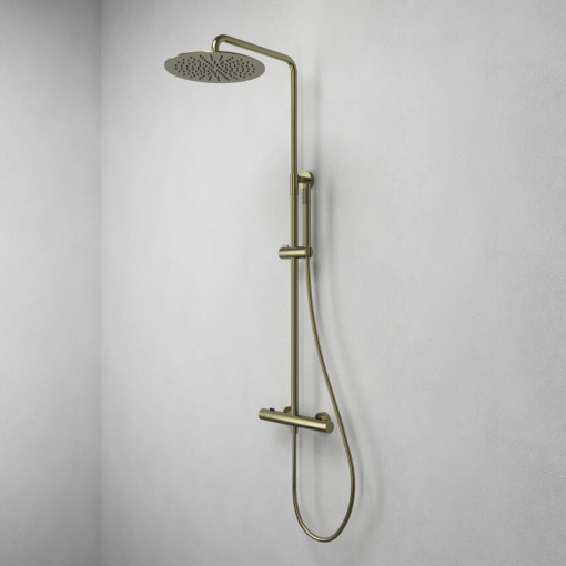 Душевая система Abelsberg Fluida SNS75103BG с термостатом для ванны и душа, королевское золото