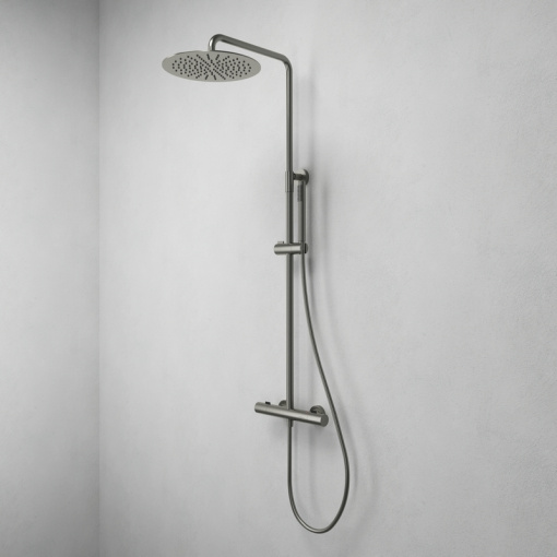 Душевая система Abelsberg Fluida SNS75103BN с термостатом для ванны и душа, титан