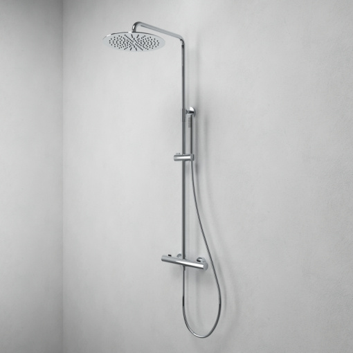 Душевая система Abelsberg Fluida SNS75103CH с термостатом для ванны и душа, глянцевый хром