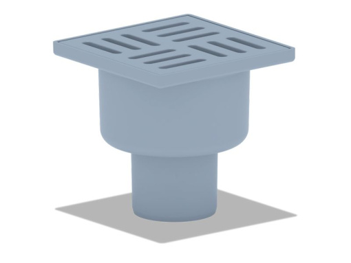 Трап для душа АНИ Пласт TQ5204 DN50 вертикальный нерегулируемый с сухим затвором и решёткой из пластика 100х100 мм