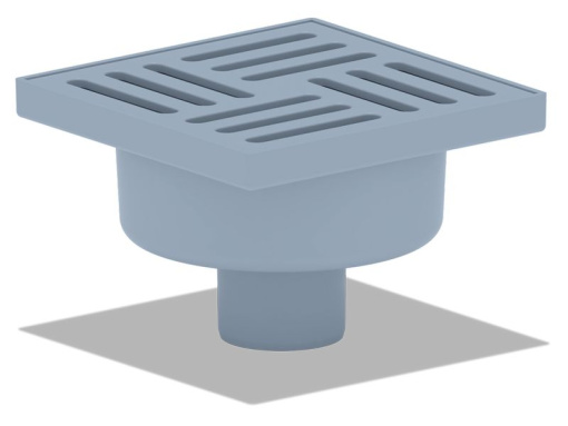 Трап для душа АНИ Пласт TQ5210 DN50 вертикальный нерегулируемый с сухим затвором и решёткой из пластика 150х150 мм