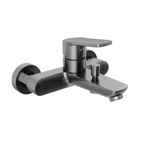 Смеситель для ванны и душа Abelsberg Lineara UNF25747GM, космическая сталь