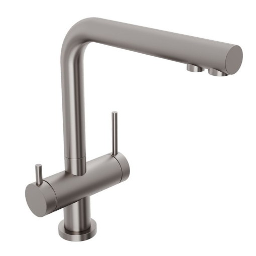 Смеситель для кухни Abelsberg Pura UVF70929BN с возможностью подключения фильтра для воды, цвет титан, PVD покрытие