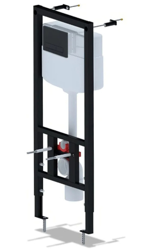 Инсталляция для унитаза 50 см АНИ Пласт WCP1143 1350х522х225 мм с прямоугольной черной матовой клавишей