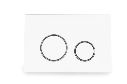 Клавиша АНИ Пласт для системы скрытой установки унитаза глянцевая белая, обод хром, клавиша белый глянец WPG2010G