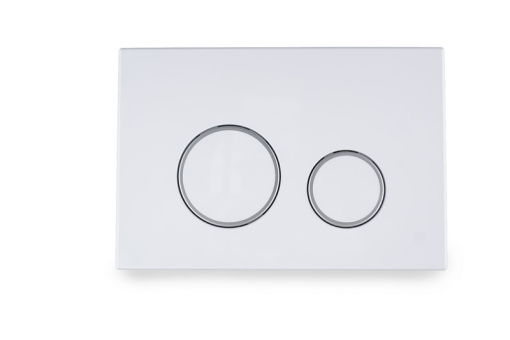 Клавиша АНИ Пласт для системы скрытой установки унитаза глянцевая белая, обод сатин, клавиша белый глянец WPG2040G