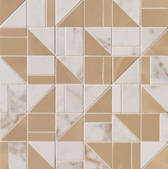 Мозаика Roma Gold Calacatta Delicato/Onice Miele Slash Mosaico (fQKM)